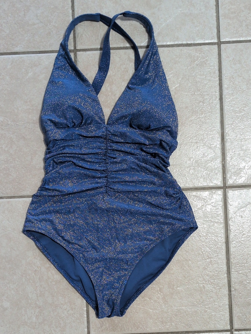 Shimmery Blue One-Piece Swimsuit Size Small